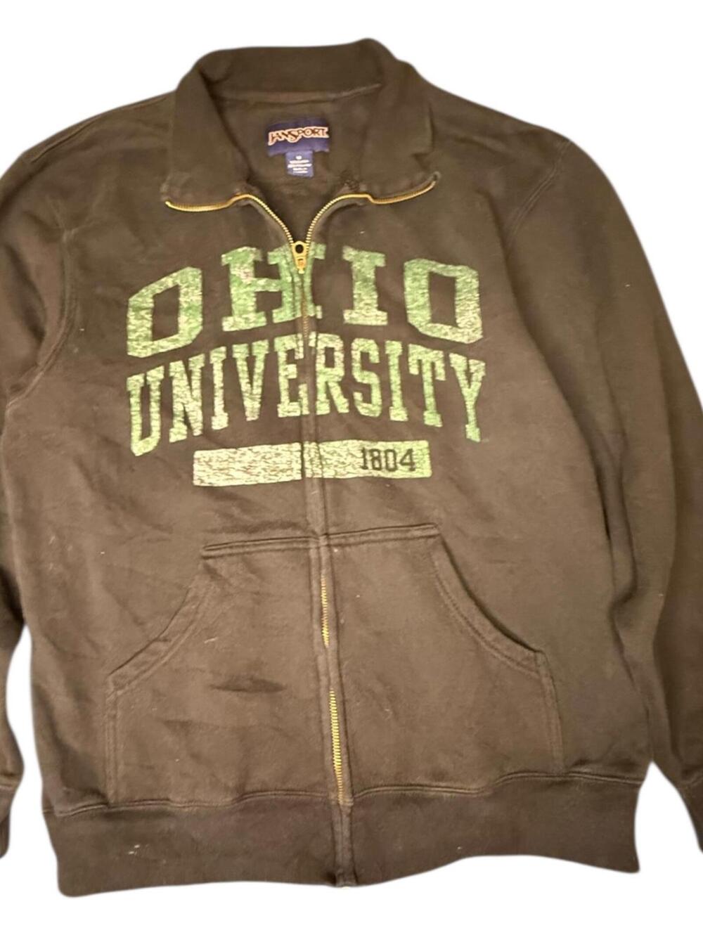 Ohio University Navy Blue Zip Sweatshirt Mens M College Vintage Jansport